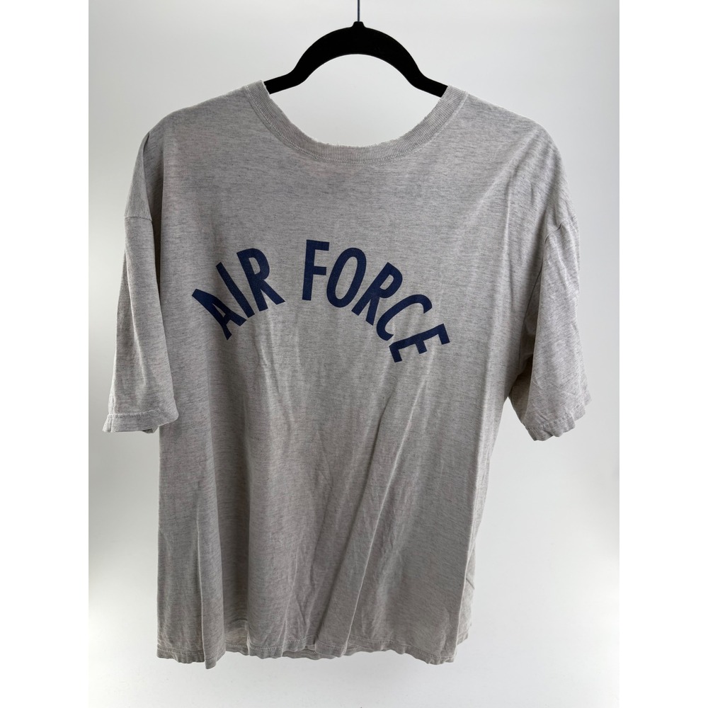 Vintage 90s M.J. Soffe USA Air Force Heather Gray T-Shirt Distressed